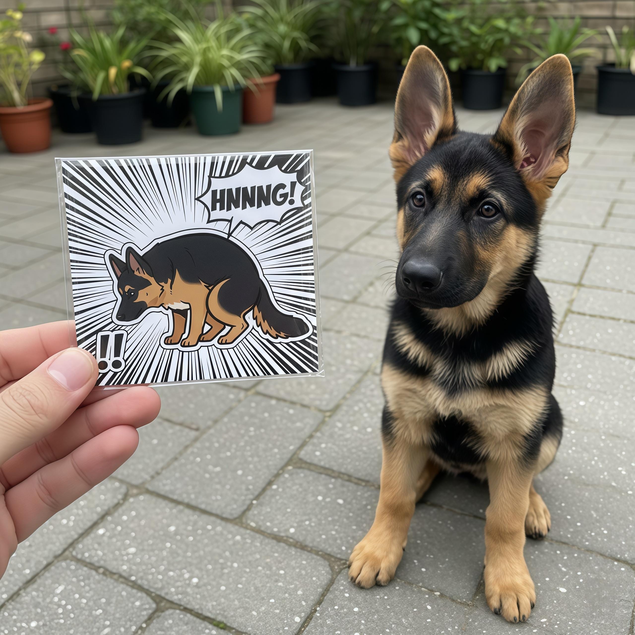 Funny Pooping Dog Magnet | Acrylic Refrigerator Magnet with Backing Card