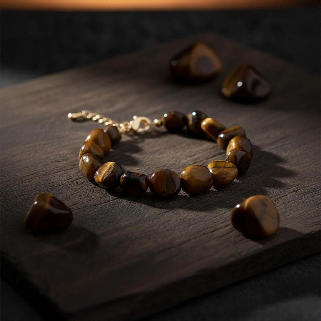 Tiger’s Eye Nugget Bracelet – Natural Tiger’s Eye Protection Bracelet
