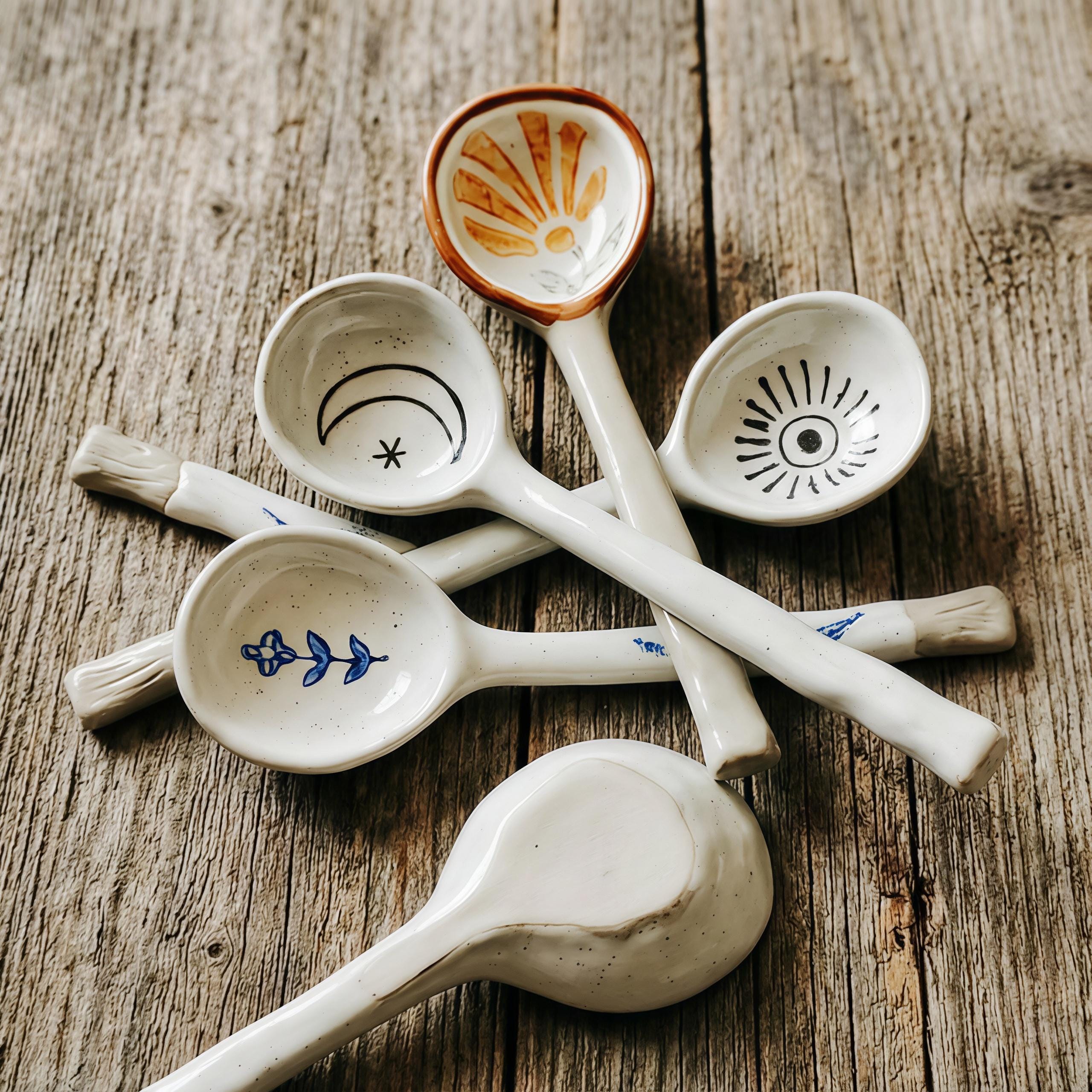 Japanese Style Ceramic Spoon | Handmade Sauce, Dessert, Tasting, Small Serving Spoon