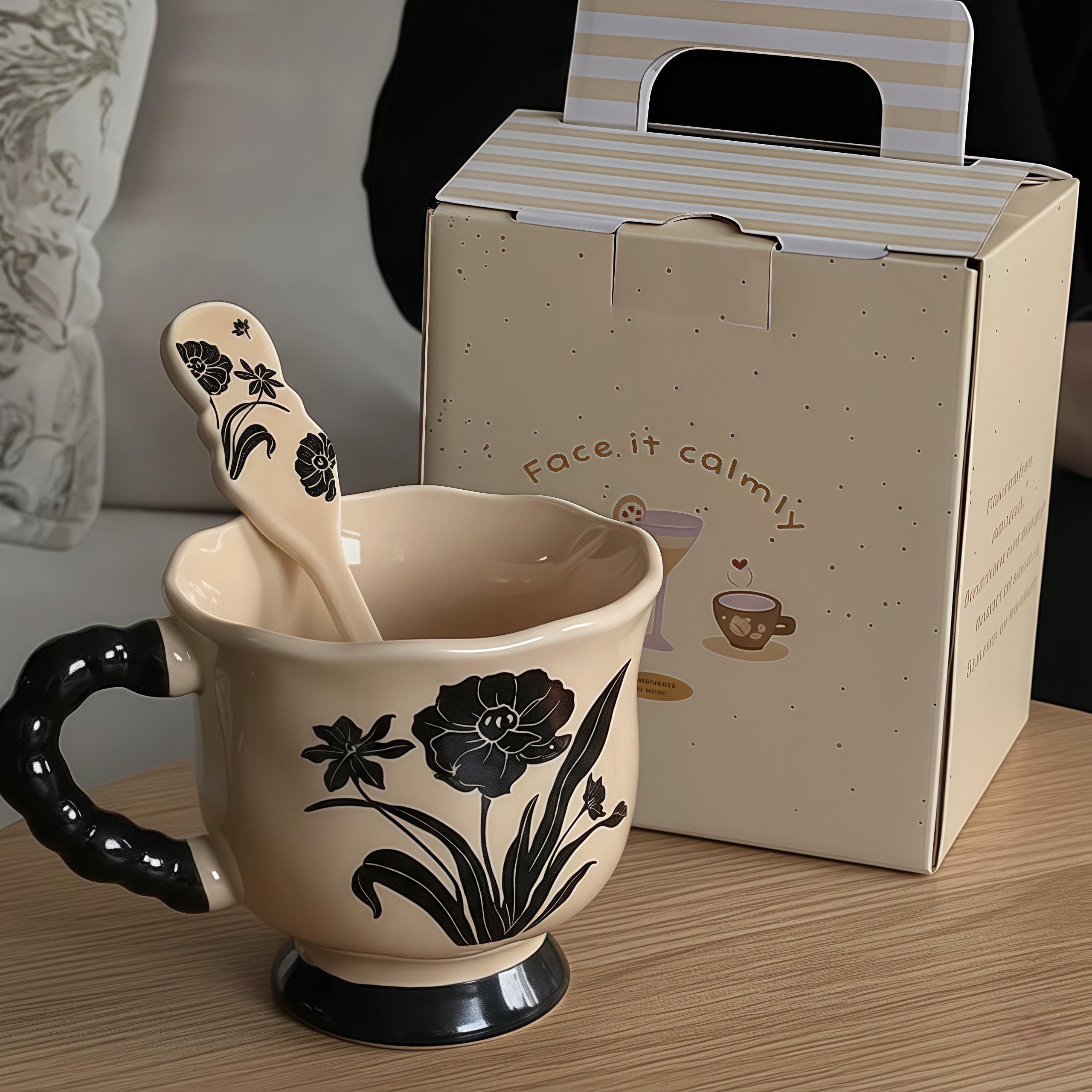 Vintage Secret Garden Ceramic Mug | Handmade Floral Cup