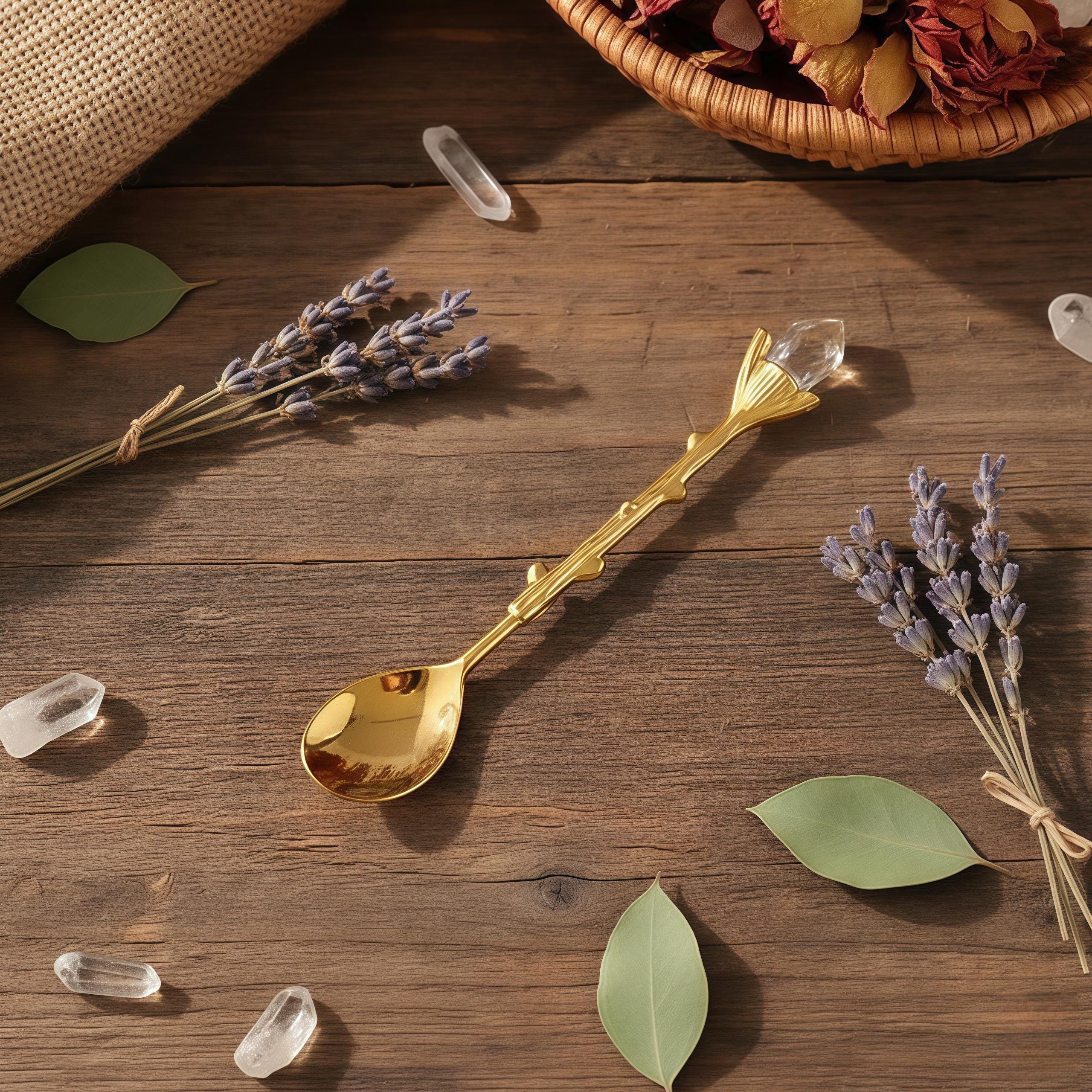 Antique Branch Crystal Dessert Spoon | Gothic Fantasy Teaspoon