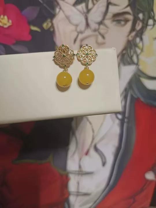 Amber Drop Earrings – Jiangnan Garden Inspired Statement Earrings
