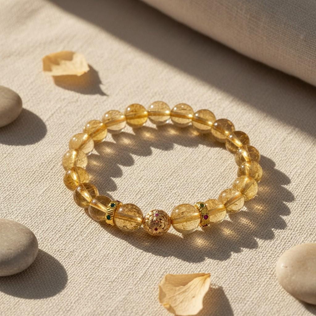 Citrine Crystal Bracelet – Natural Citrine Bracelet for Wealth & Success