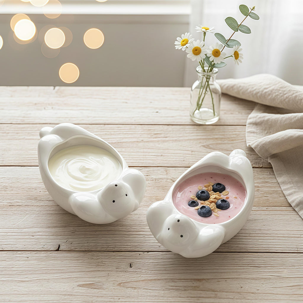 Kawaii Polar Bear Sauce Bowl | Mini Ceramic Dipping Plate