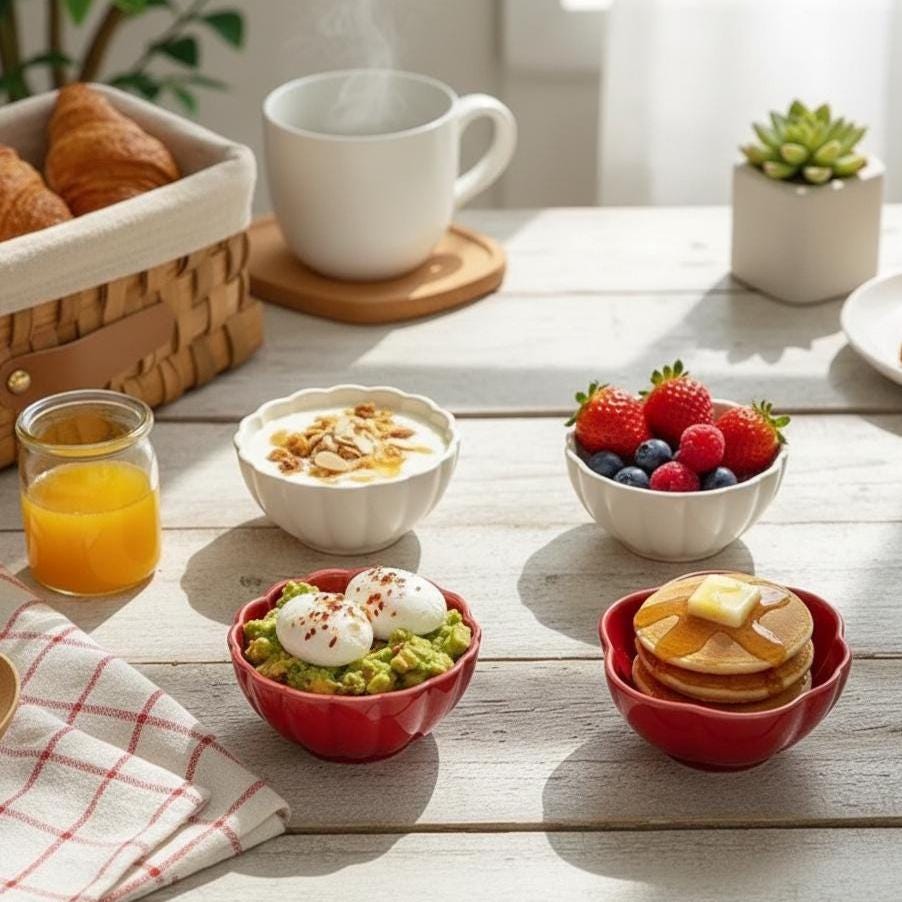Flower Petal Ceramic Dish: Japanese Style Sauce Bowls