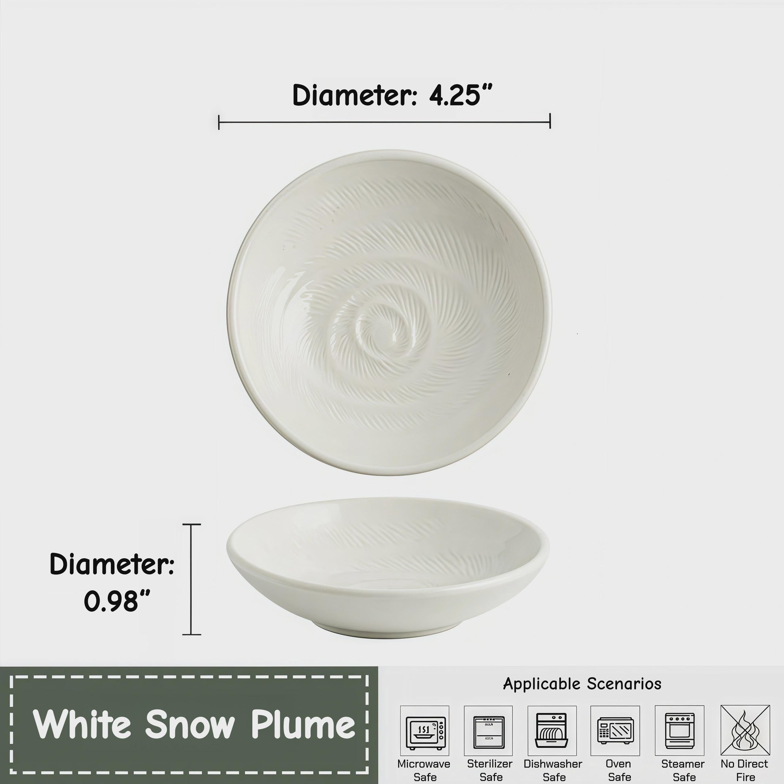 Plume Shadow Phoenix Feather Dipping Dish | Artisan Glazed Porcelain Sauce Bowl
