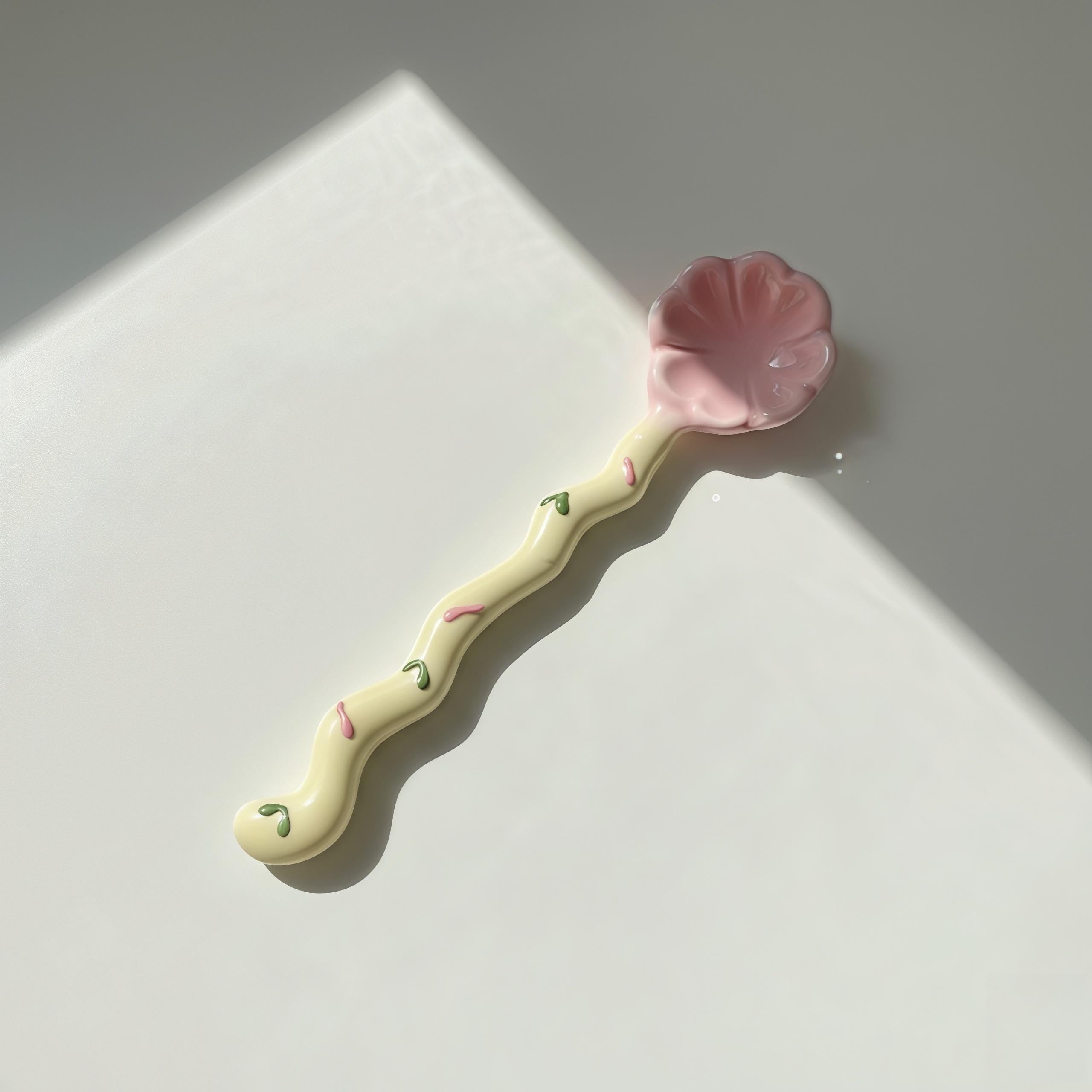 Whimsical Flower Ceramic Spoon | Pastel Dessert & Coffee Spoon