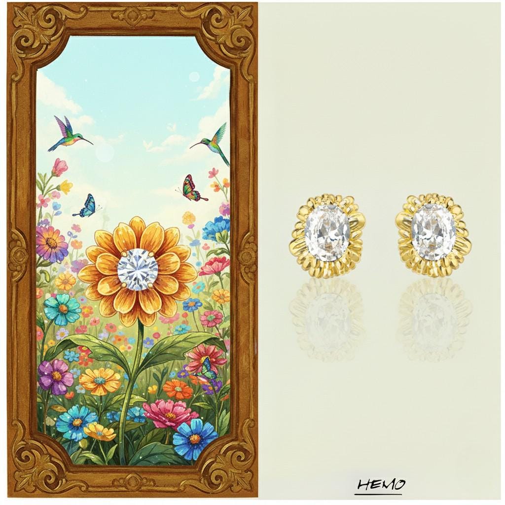 Golden Sunflower Stud Earrings – 18K Gold Plated Floral Earrings