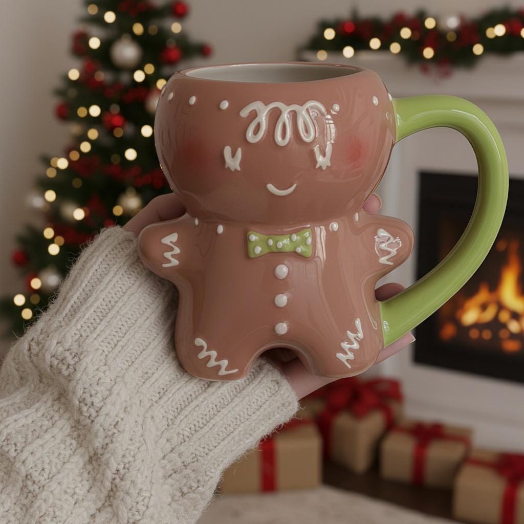 Gingerbread Couple Mug | Christmas Ceramic Coffee Cup