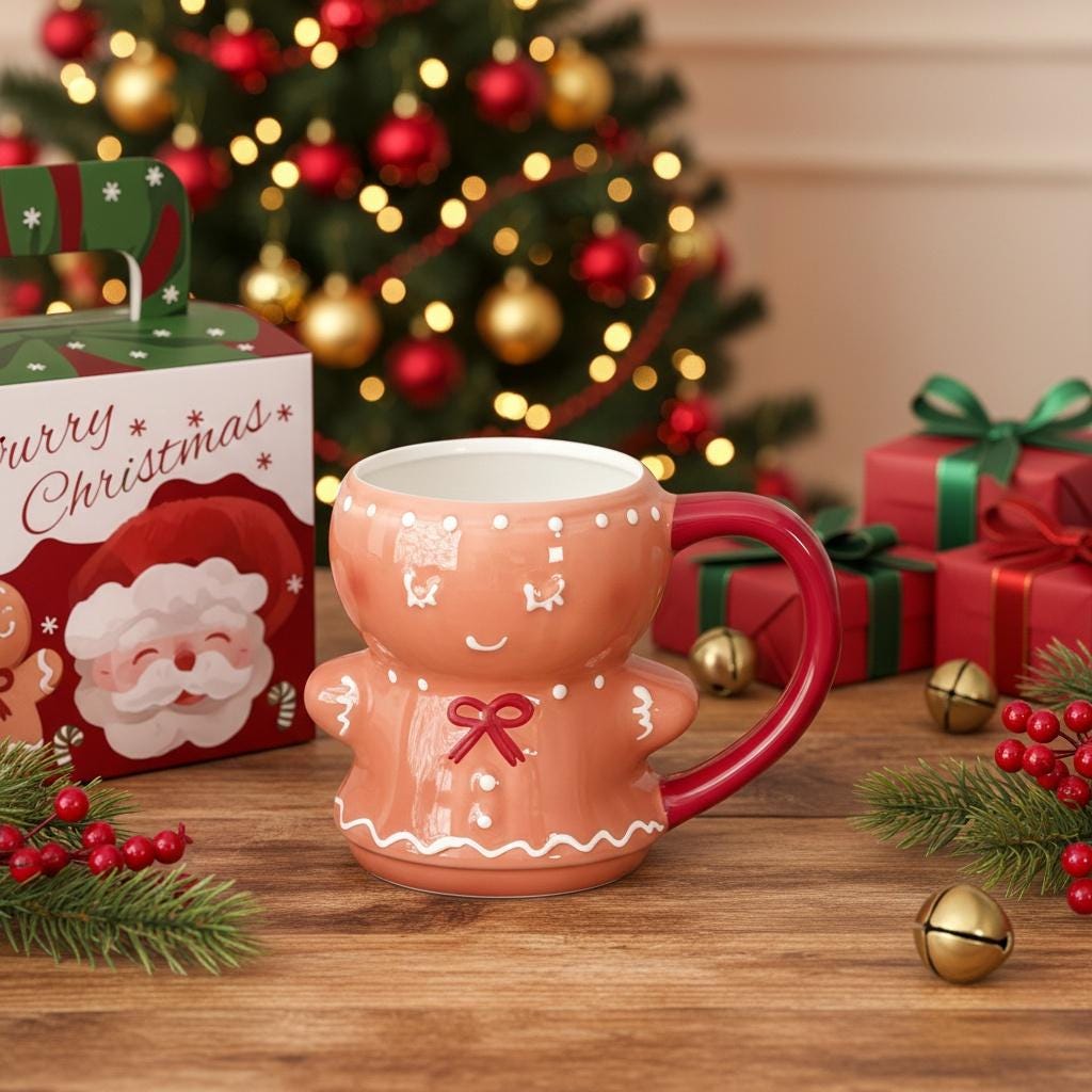 Gingerbread Couple Mug | Christmas Ceramic Coffee Cup