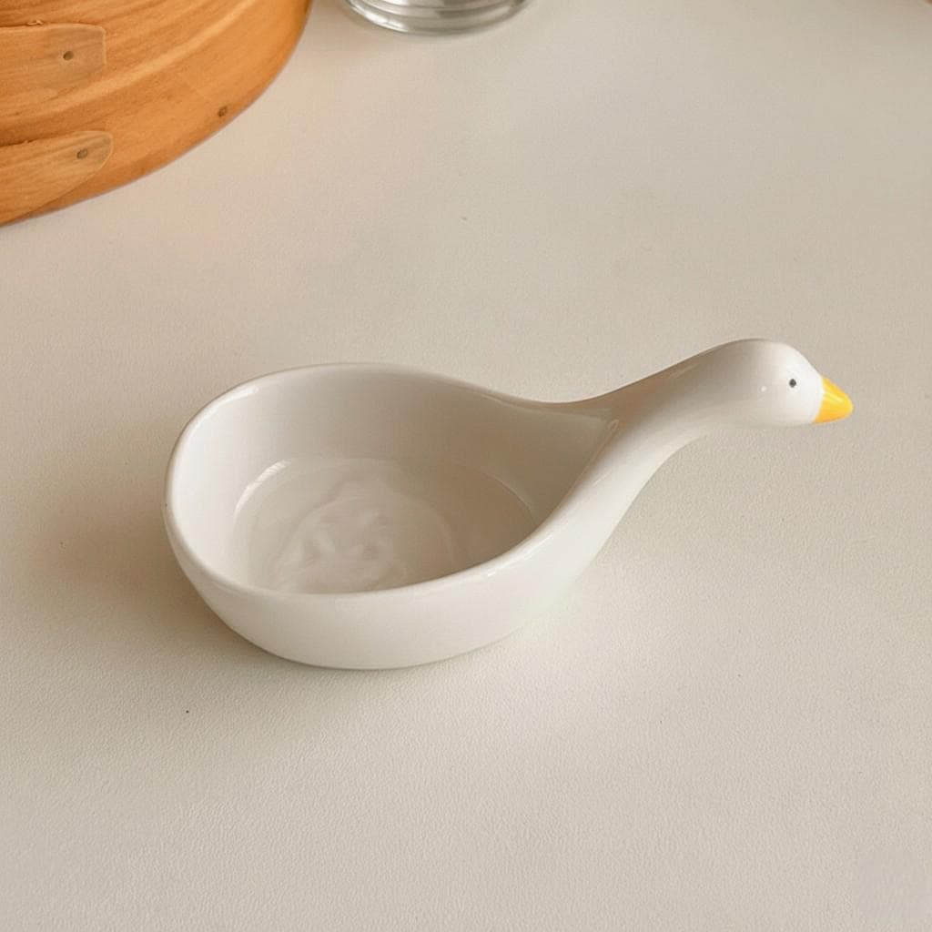 Quirky Handcrafted Duck Ceramic Dipping Dish – Artisan Sauce Bowl