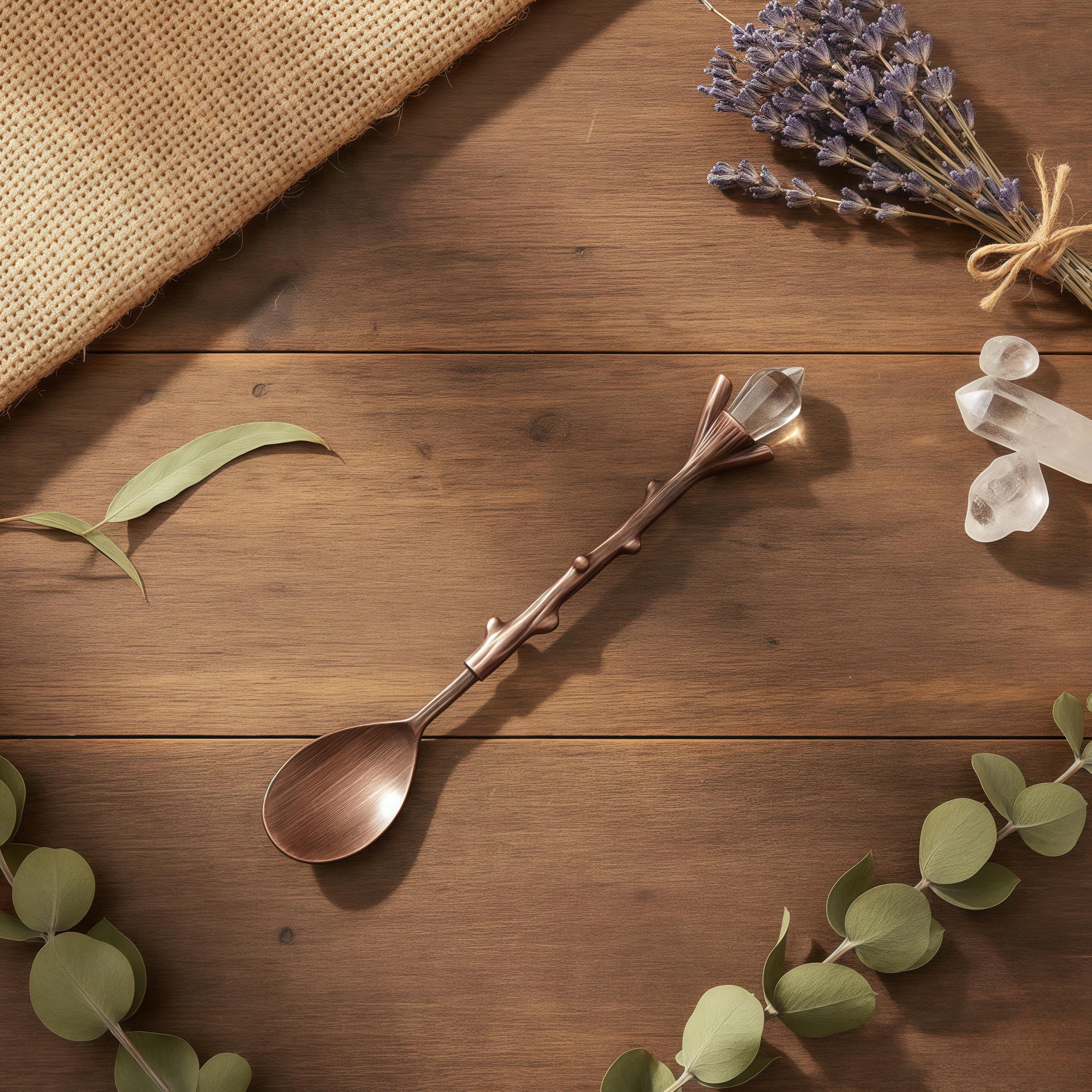 Antique Branch Crystal Dessert Spoon | Gothic Fantasy Teaspoon