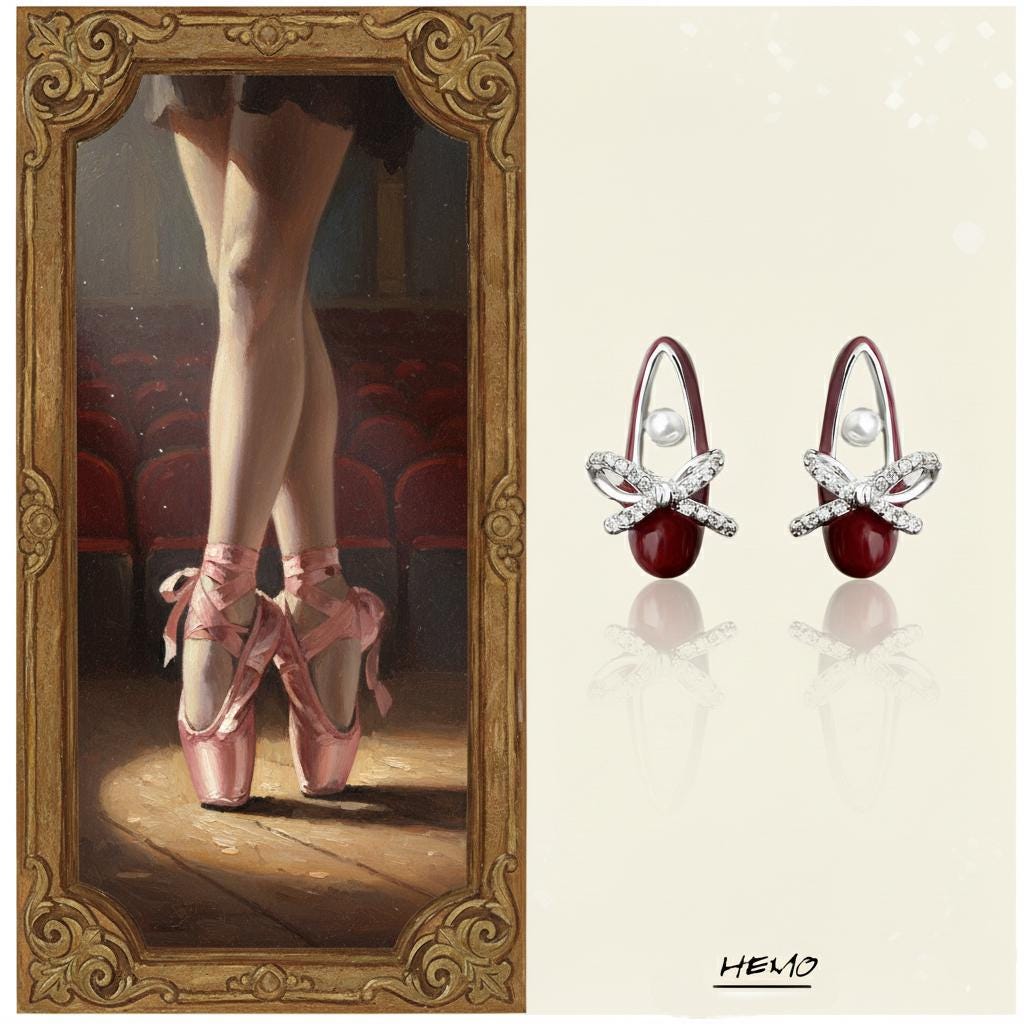 Red High Heel Earrings – Fairy Tale Princess Shoe Earrings with Pearl & CZ