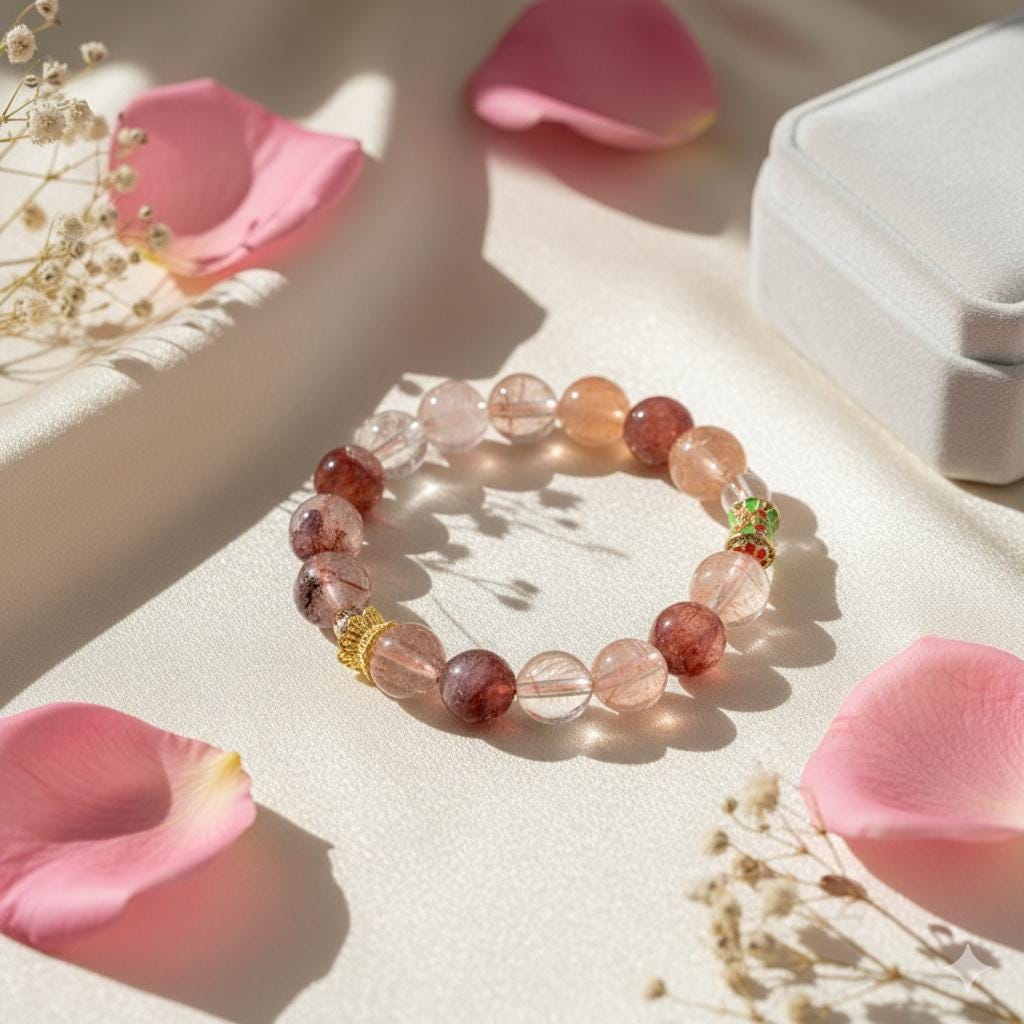 Red Phantom Quartz Bracelet – Guardian Collection | Career Growth, Business Prosperity & Vitality