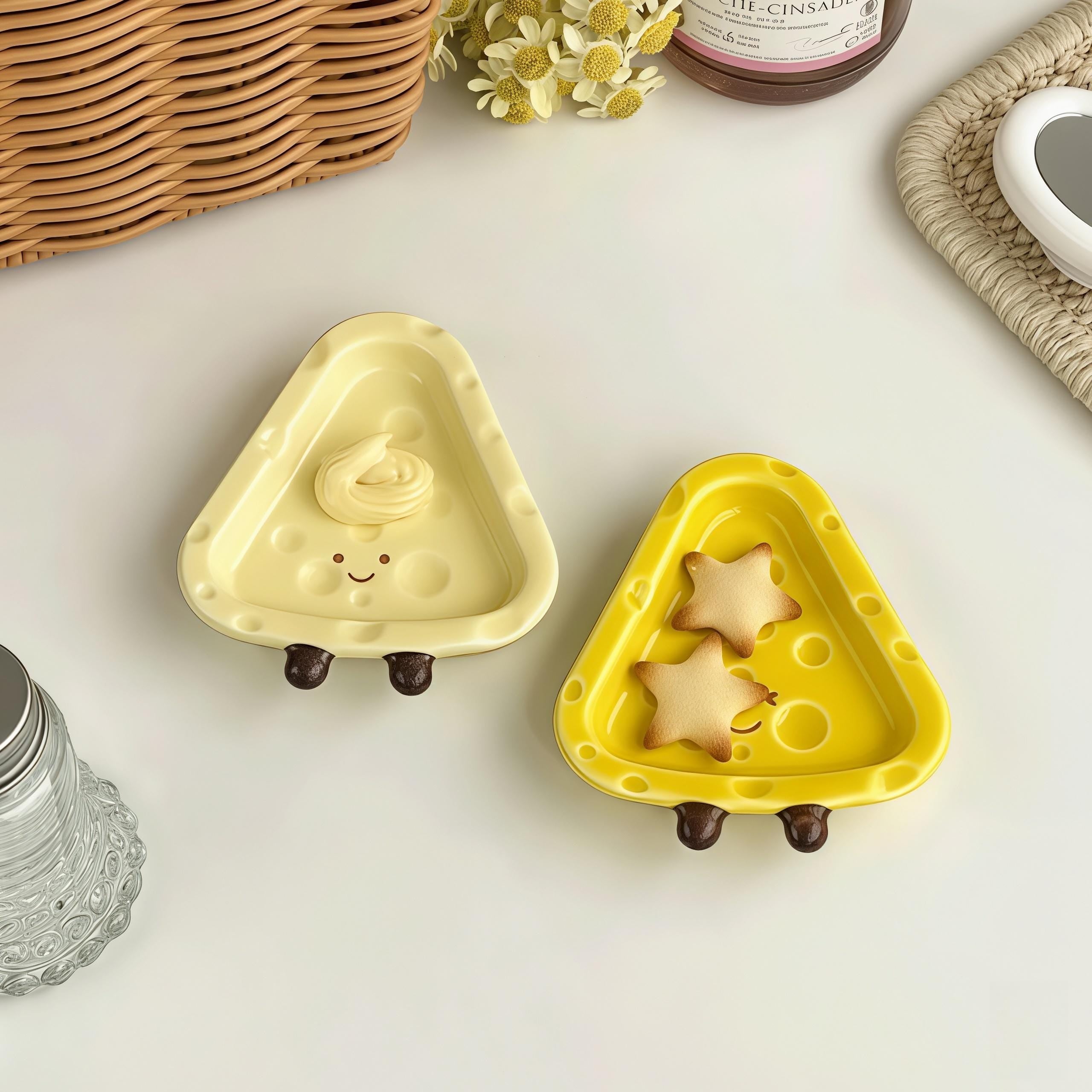 Kawaii Cheese Ceramic Dipping Dish | Mini Condiment Bowl