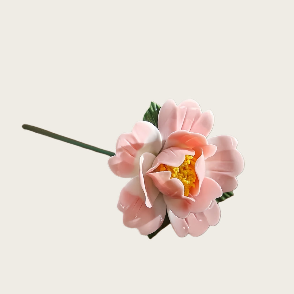 Handmade Ceramic Peony Flower | Pastel Floral Art Decor
