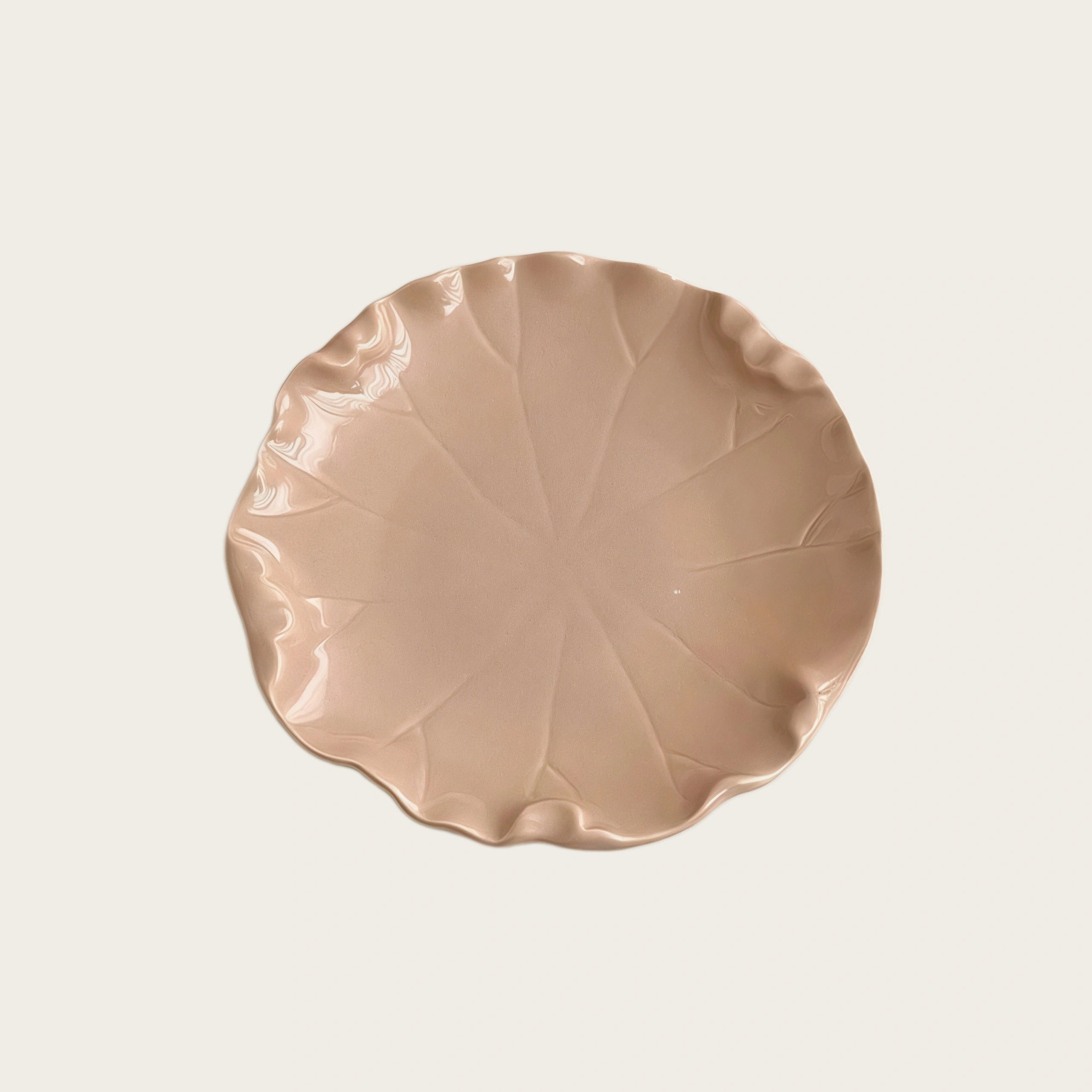 Scalloped Leaf Ceramic Side Plate | 6-Inch Dessert Plate
