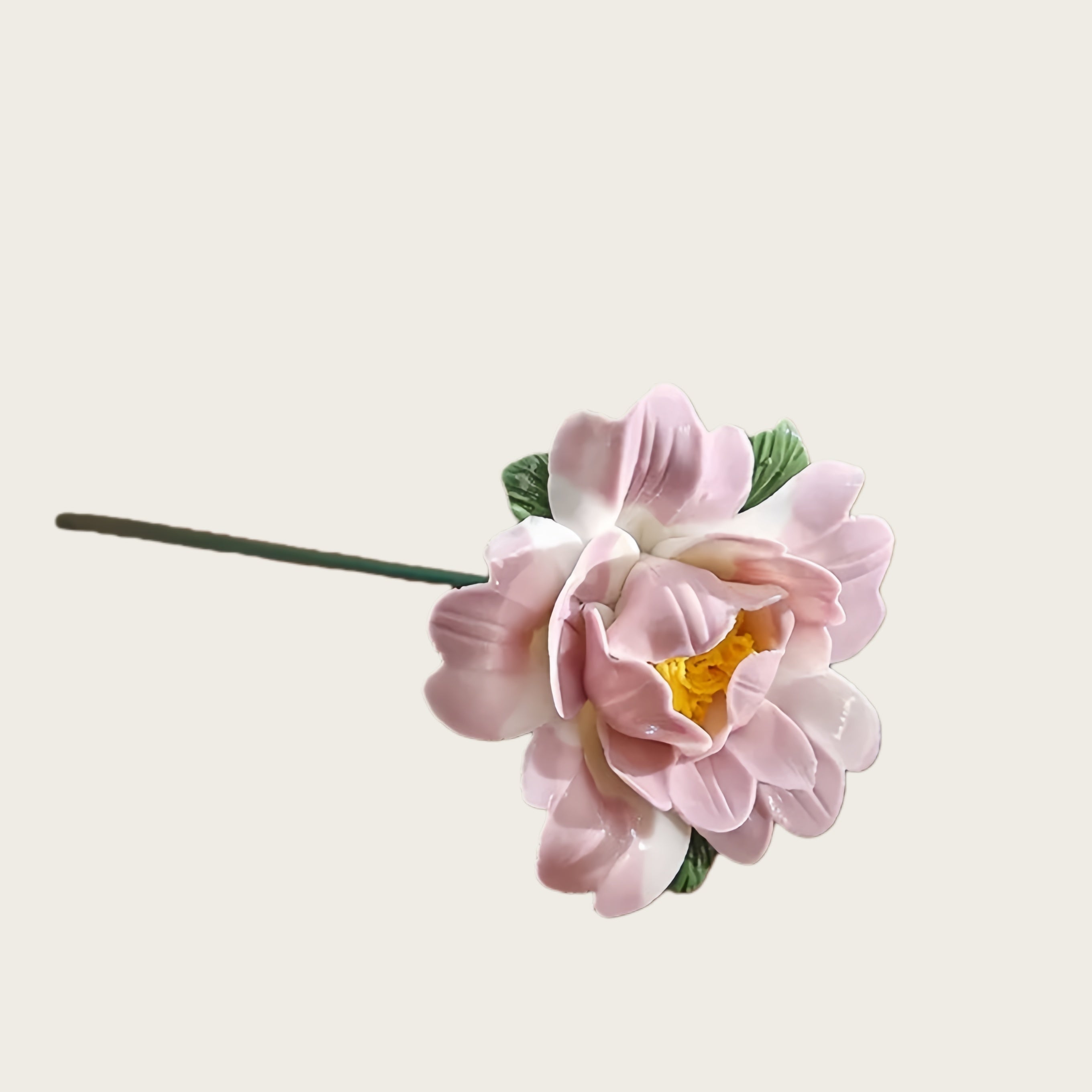 Handmade Ceramic Peony Flower | Pastel Floral Art Decor