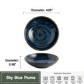 Plume Shadow Phoenix Feather Dipping Dish | Artisan Glazed Porcelain Sauce Bowl
