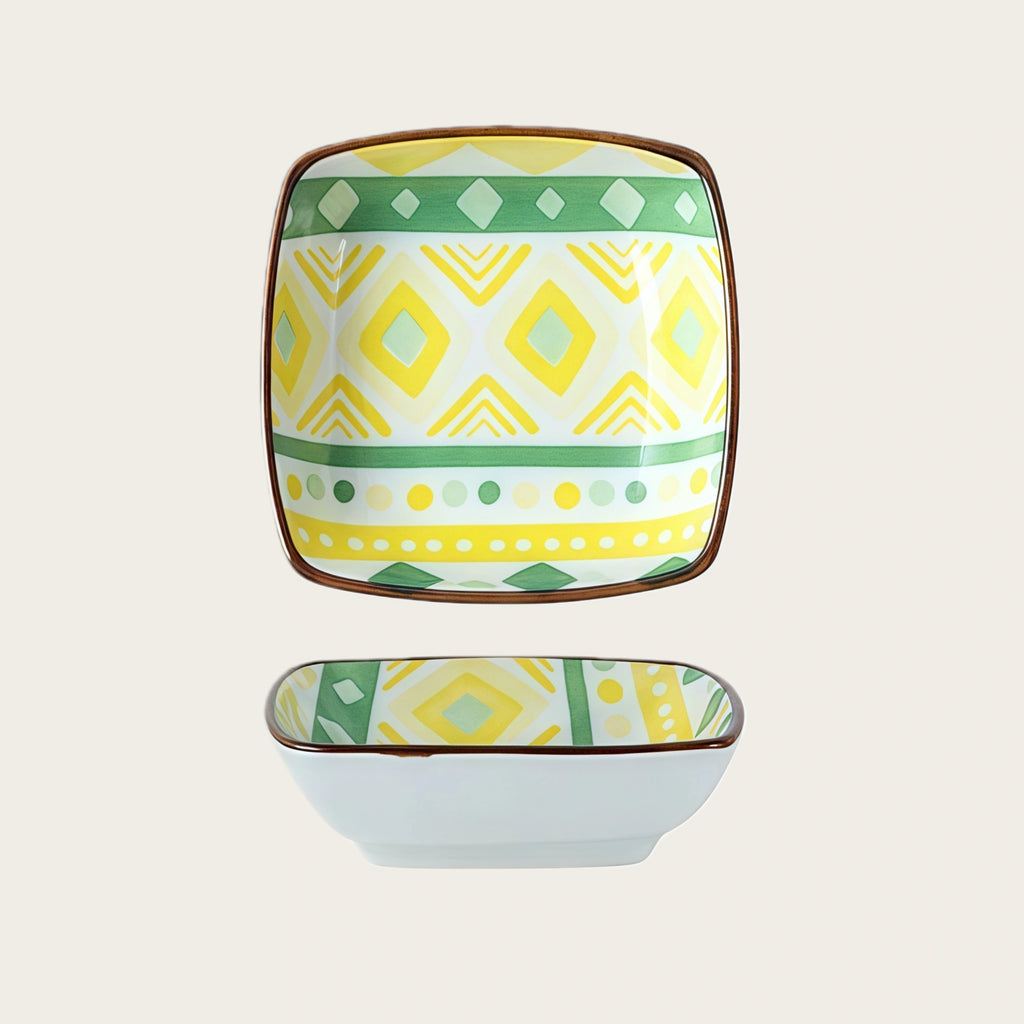 Boho Ceramic Dipping Bowl | Colorful Mandala Sauce Dish