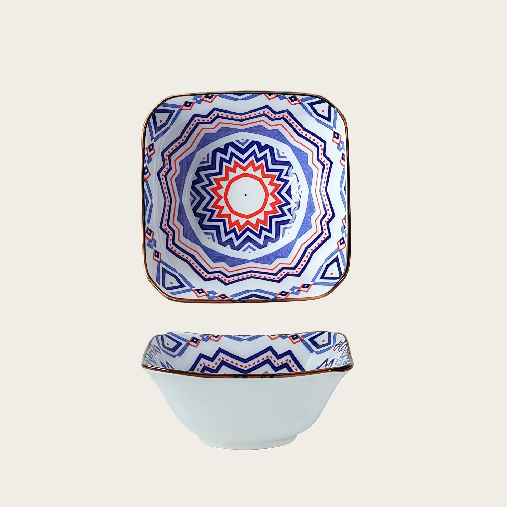 Boho Ceramic Dipping Bowl | Colorful Mandala Sauce Dish