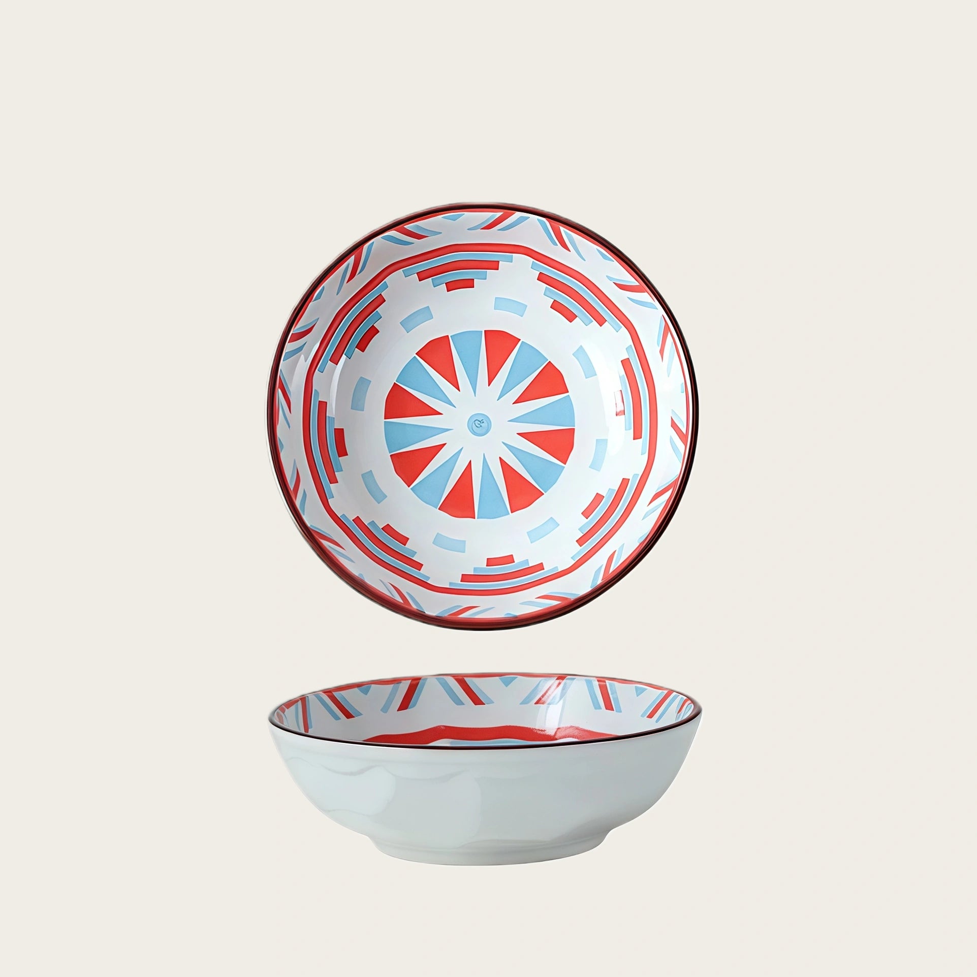 Boho Ceramic Dipping Bowl | Colorful Mandala Sauce Dish