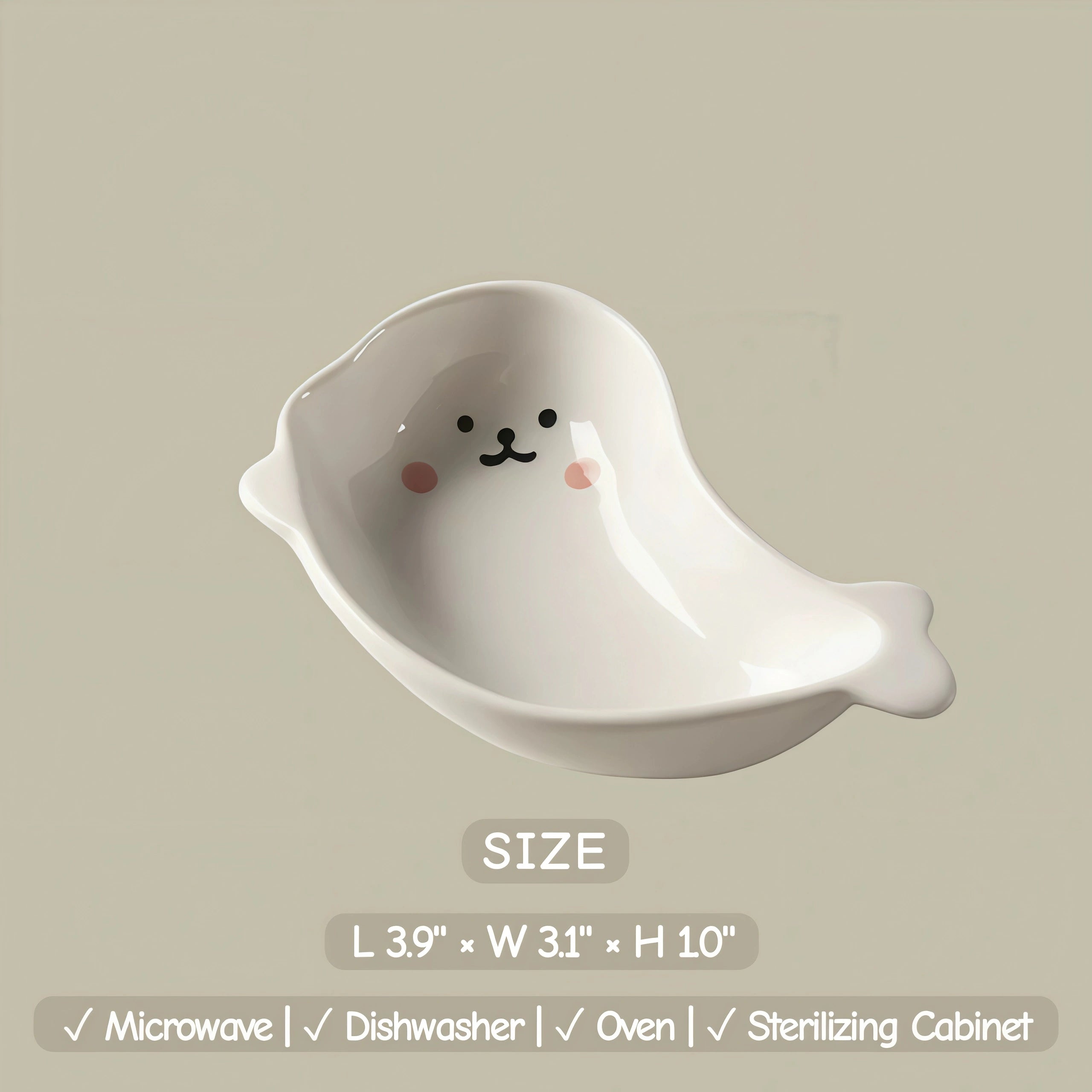 Kawaii Animal Ceramic Dipping Dish | Mini Condiment Plate