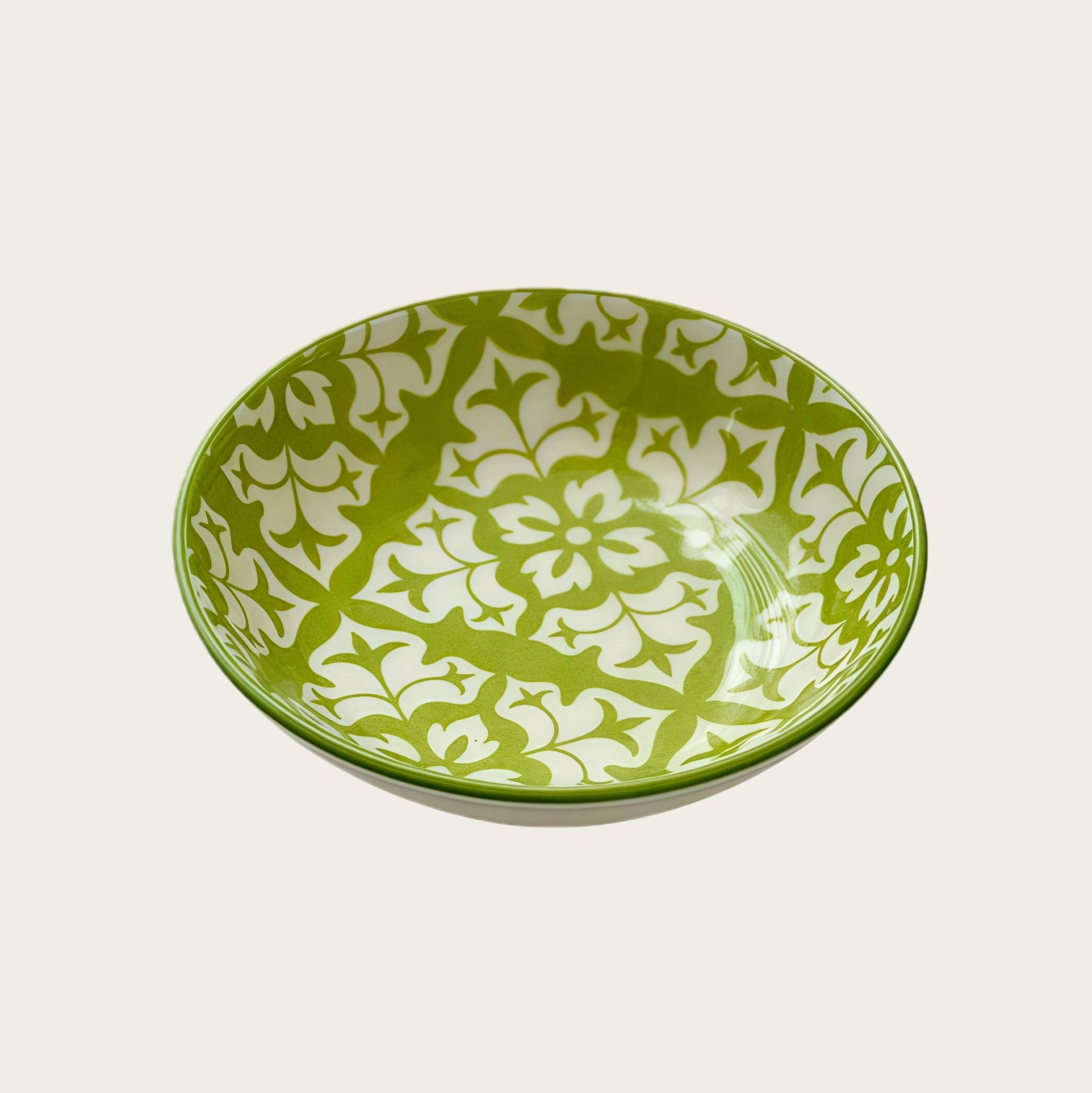 Bohemian Hand-Painted Ceramic Sauce Dish | Vintage Ethnic Dipping Bowl