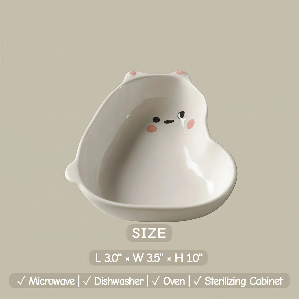 Kawaii Animal Ceramic Dipping Dish | Mini Condiment Plate