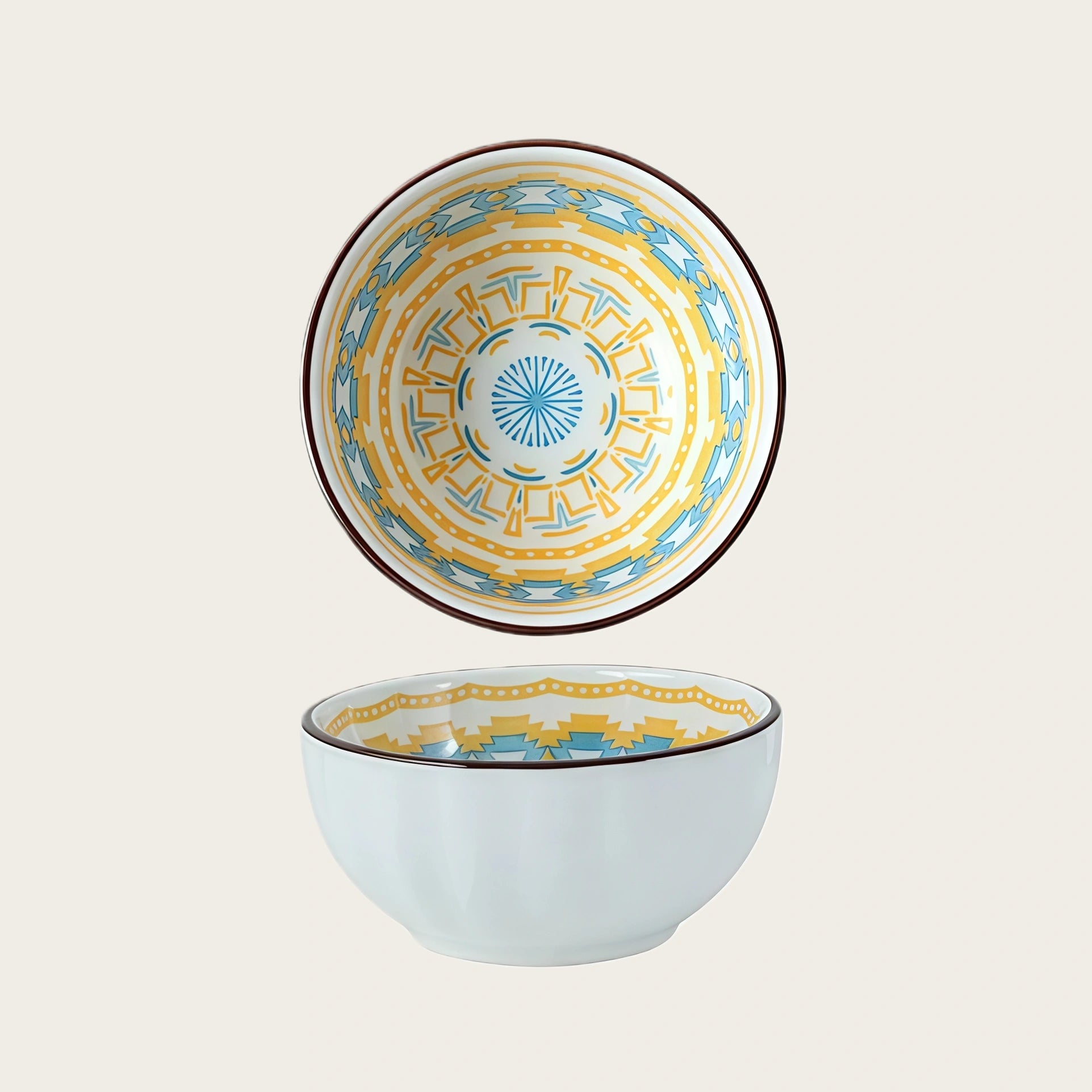 Boho Ceramic Dipping Bowl | Colorful Mandala Sauce Dish