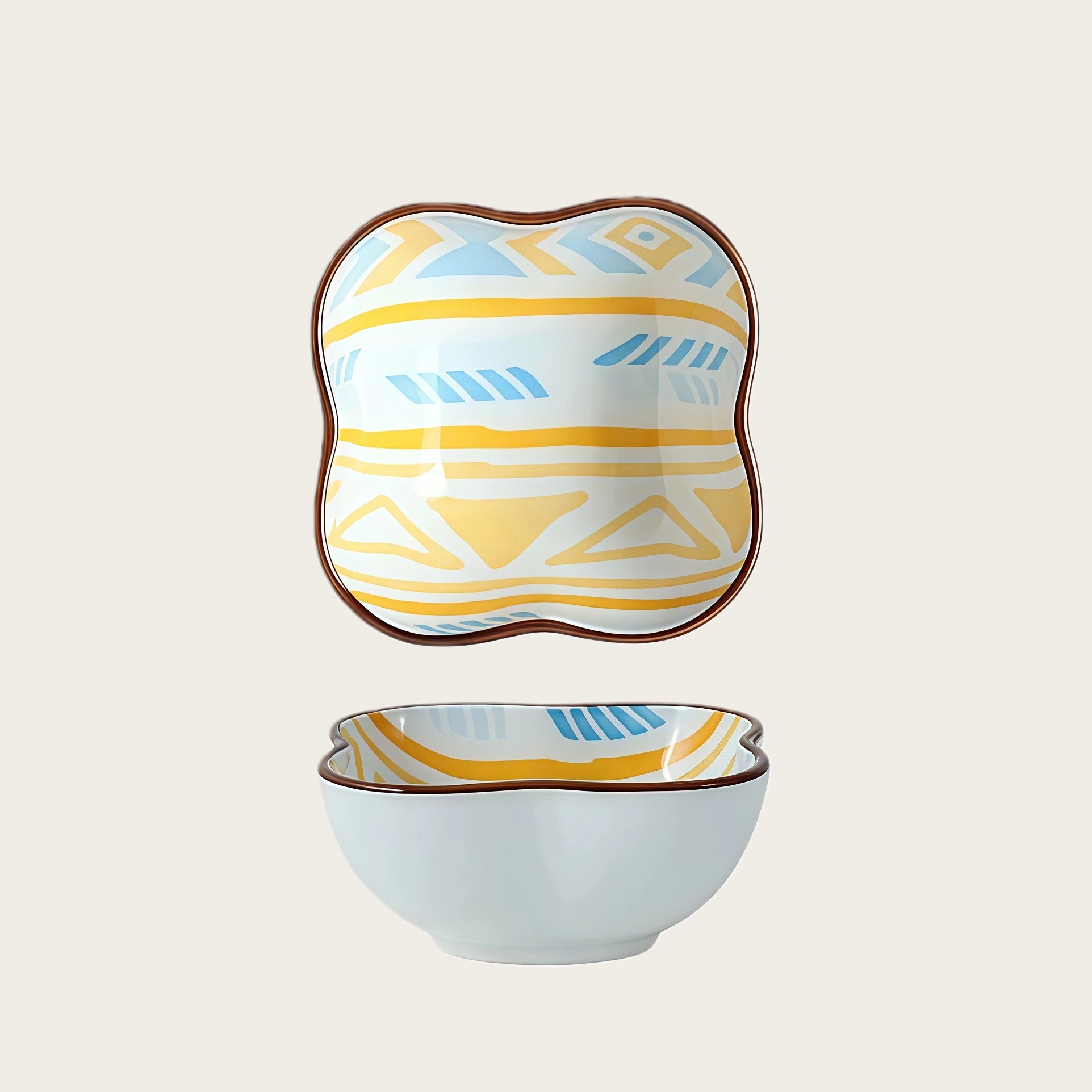 Boho Ceramic Dipping Bowl | Colorful Mandala Sauce Dish