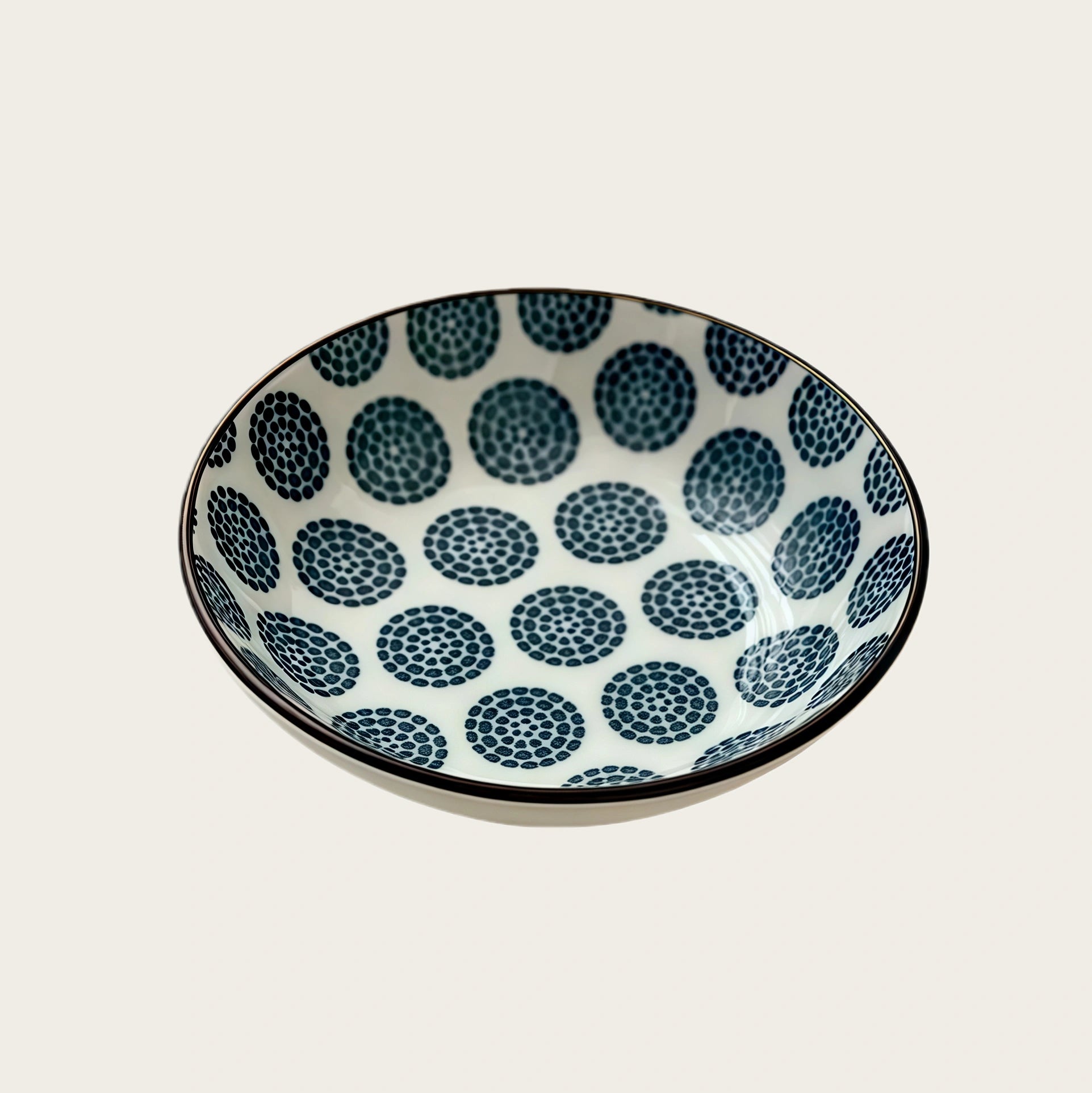 Bohemian Hand-Painted Ceramic Sauce Dish | Vintage Ethnic Dipping Bowl