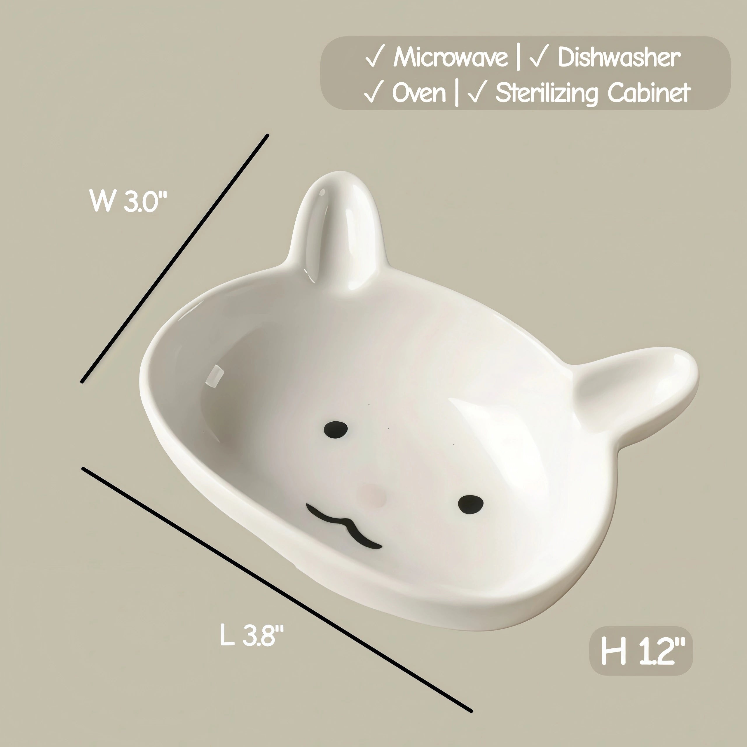 Kawaii Animal Ceramic Dipping Dish | Mini Condiment Plate