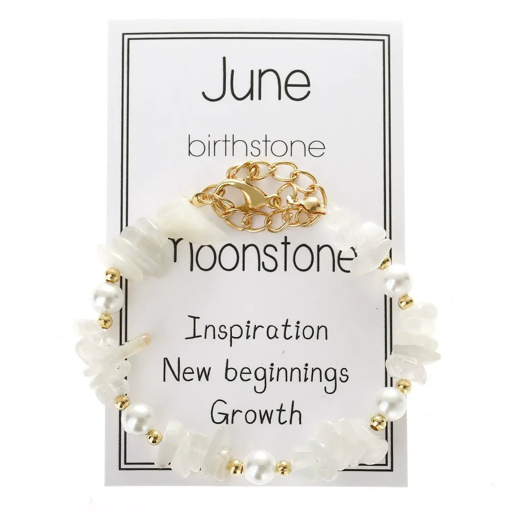 Personalized Birthstone Crystal Bracelet: Monthly Zodiac Gift, Gold Tone Chain