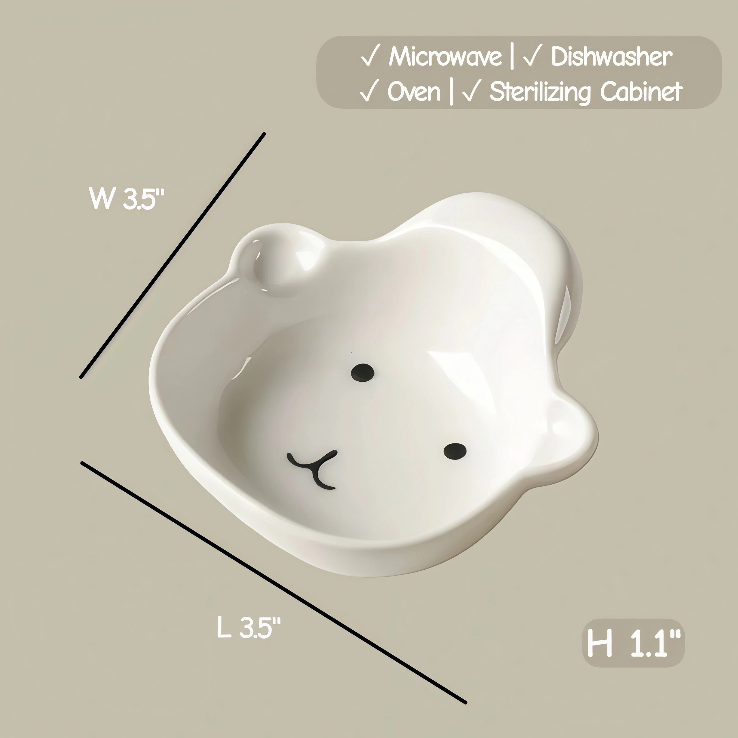 Kawaii Animal Ceramic Dipping Dish | Mini Condiment Plate