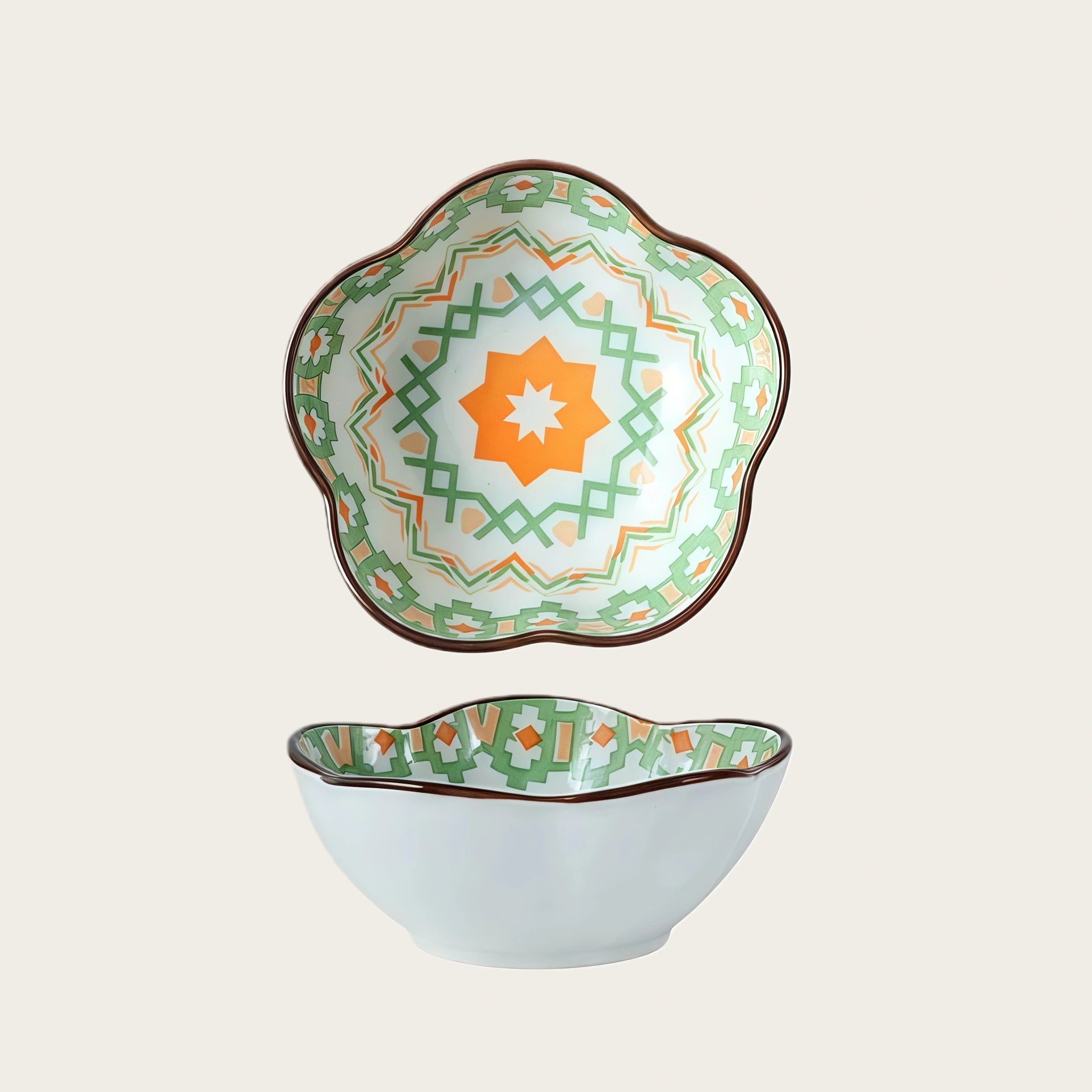 Boho Ceramic Dipping Bowl | Colorful Mandala Sauce Dish