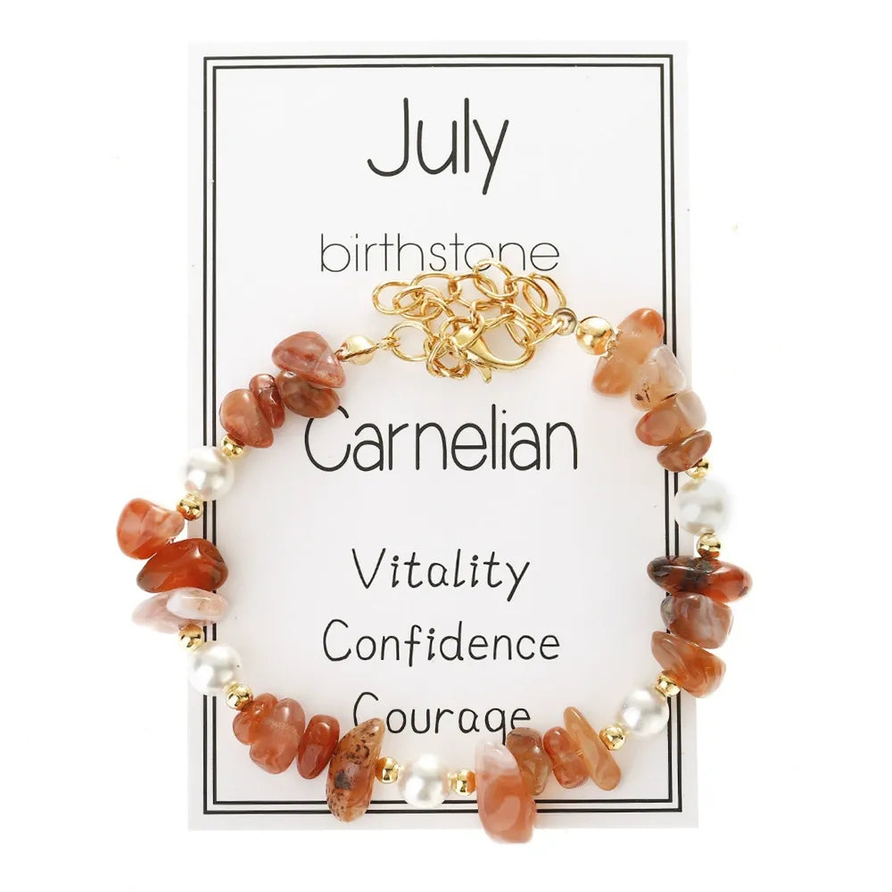Personalized Birthstone Crystal Bracelet: Monthly Zodiac Gift, Gold Tone Chain