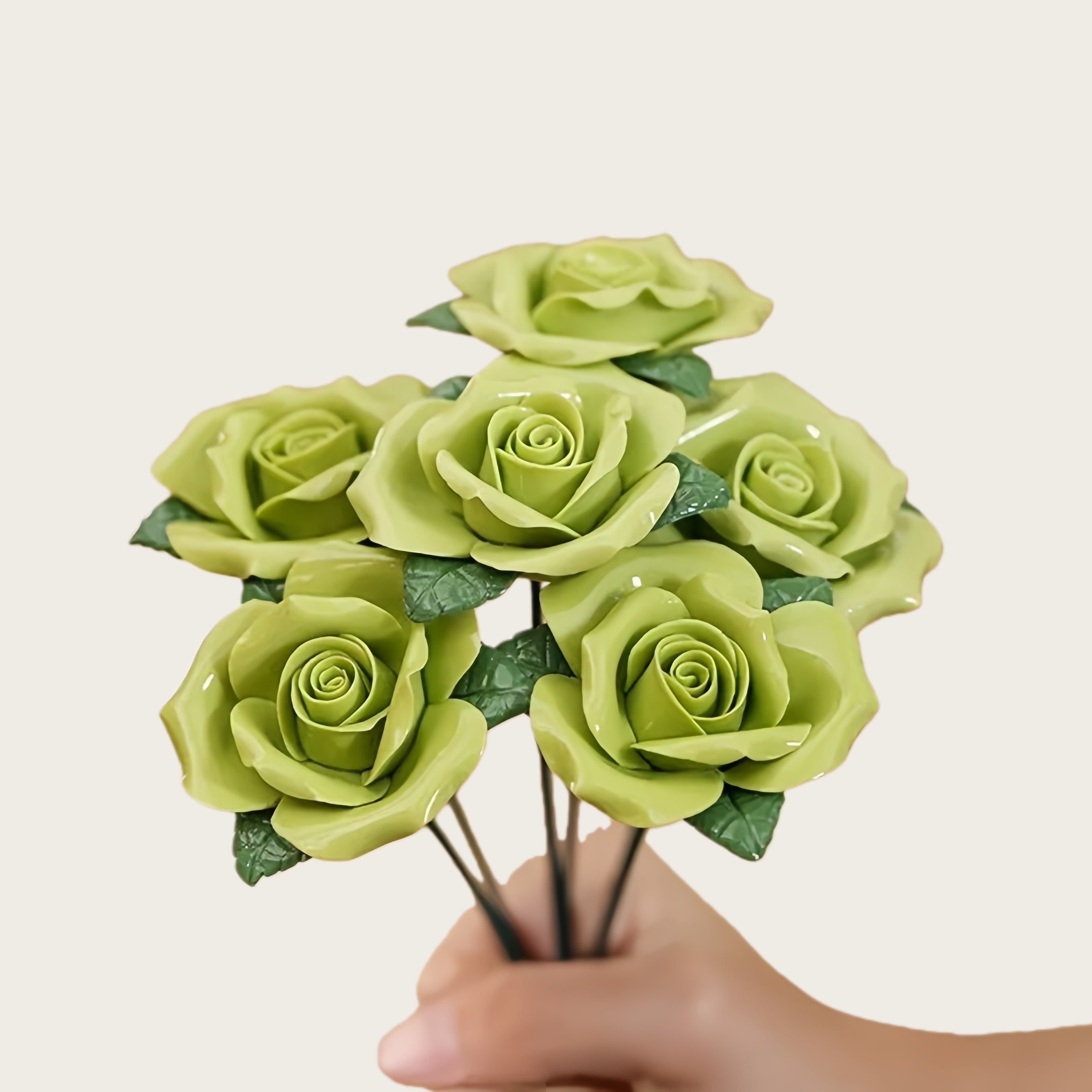 Handcrafted Ceramic Rose Bouquet Set - Forever Bloom Floral Home Décor Gift