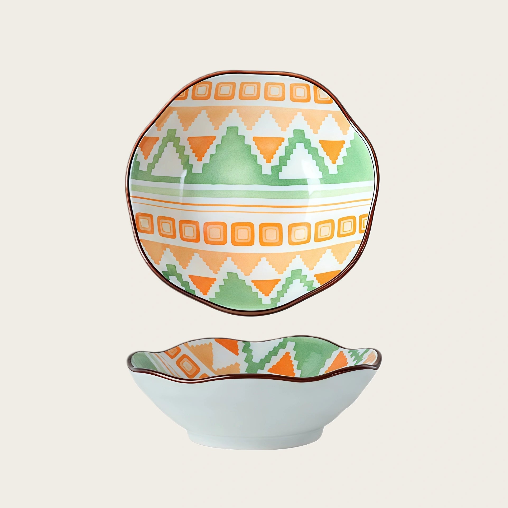 Boho Ceramic Dipping Bowl | Colorful Mandala Sauce Dish