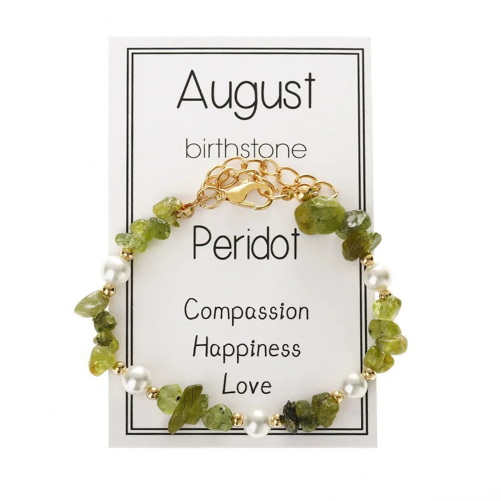 Personalized Birthstone Crystal Bracelet: Monthly Zodiac Gift, Gold Tone Chain