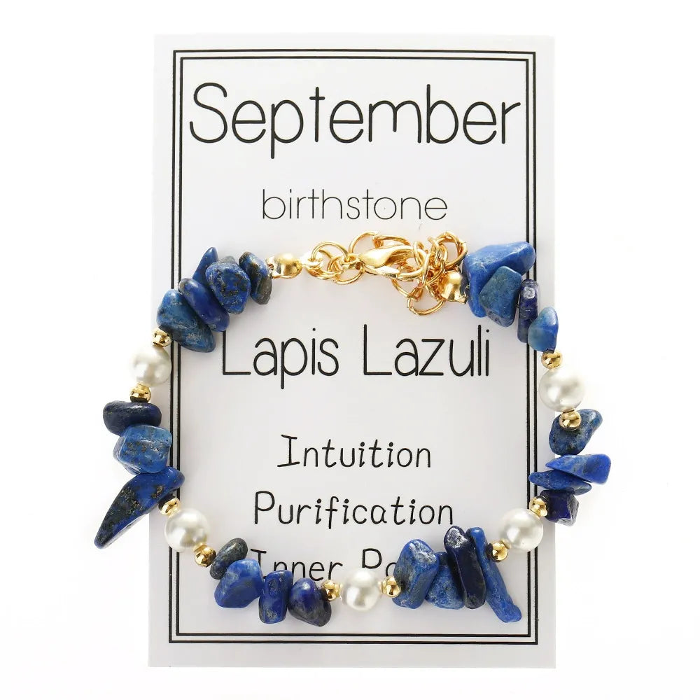 Personalized Birthstone Crystal Bracelet: Monthly Zodiac Gift, Gold Tone Chain