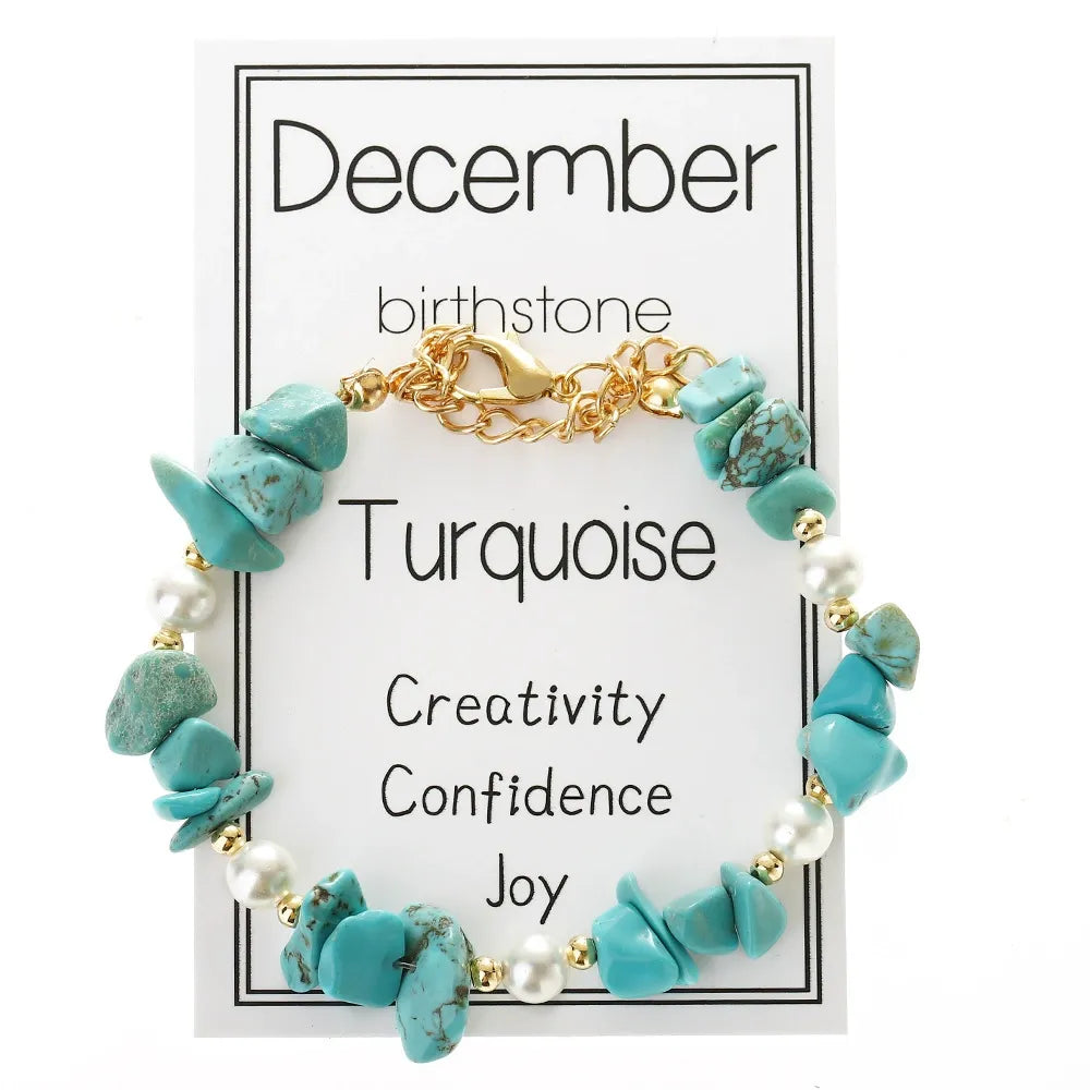 Personalized Birthstone Crystal Bracelet: Monthly Zodiac Gift, Gold Tone Chain