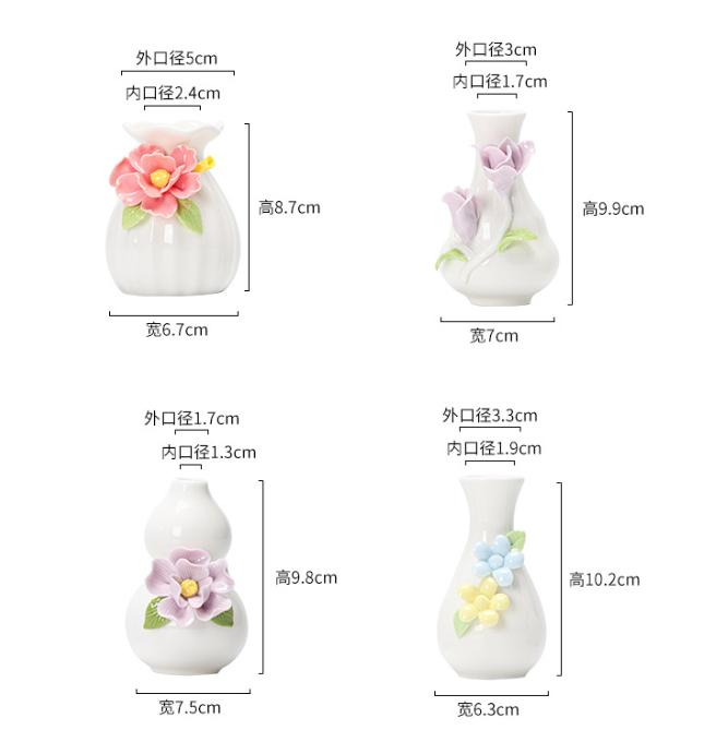 Handmade Floral Ceramic Bud Vase | Mini 3D Flower Pottery